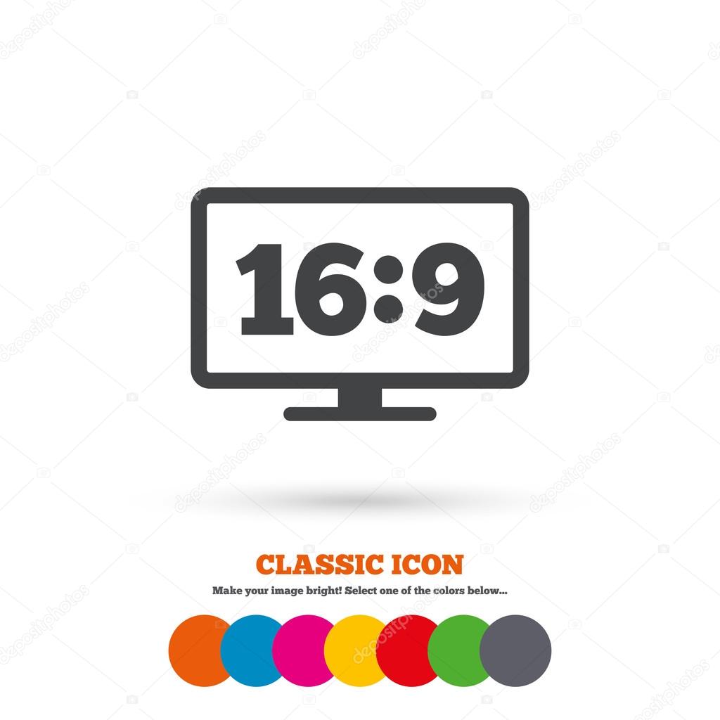 widescreen tv. Monitor icon.