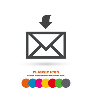 Mail receive, message icon
