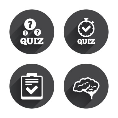 Quiz, question, game icons.