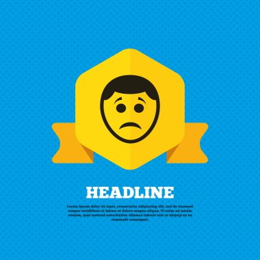 Sad face emotion  icon