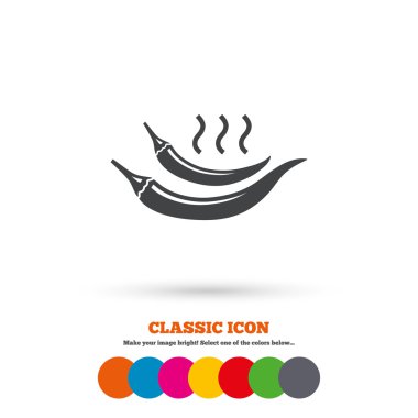 Hot chili pepper, spicy icon.