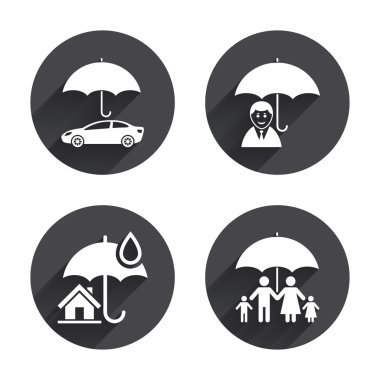 Gayrimenkul veya ev sigorta simgeler.