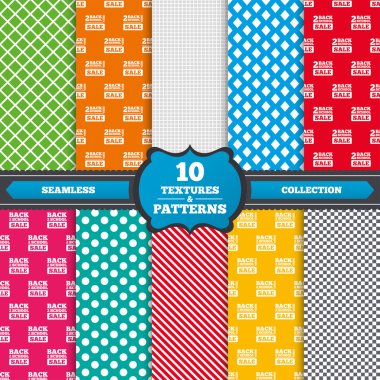Patterns with Back to school, education icons.