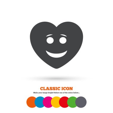 Smile heart, smiley icon
