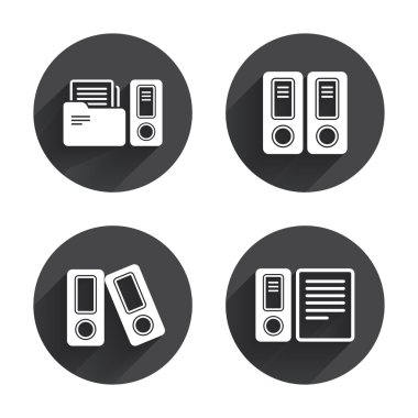 Accounting, Document storage in folders icons