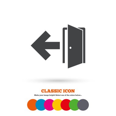 Emergency exit, door icon