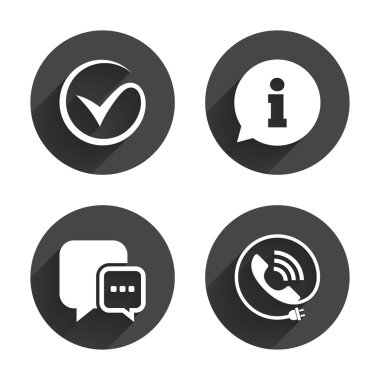 Phone call and Information, communication icons.