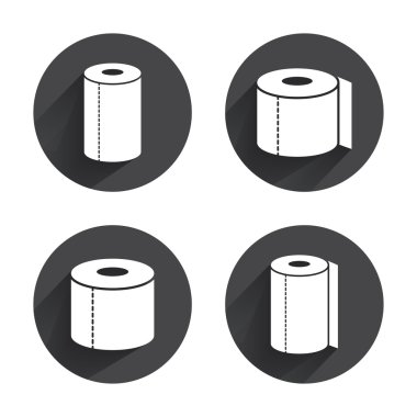 Toilet paper, roll icons.
