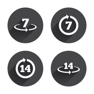 Return of goods, shopping icons