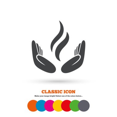 Energy hands, power icon