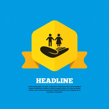 Couple insurance, protection icon