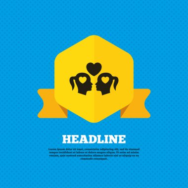 Lesbian couple, woman love icon