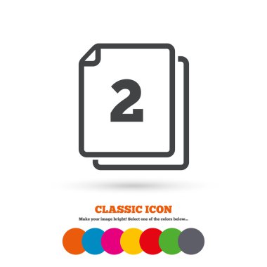 In pack 2 sheets icon.
