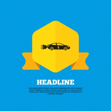 Elektrikli otomobil işareti simgesi.