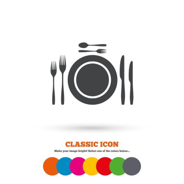 Plate, dish with forks and knifes.