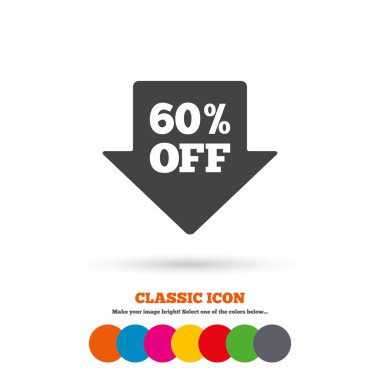 60 percent, sale, discount icon