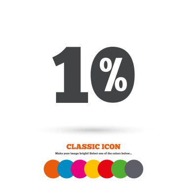 10 percent discount, sale icon.