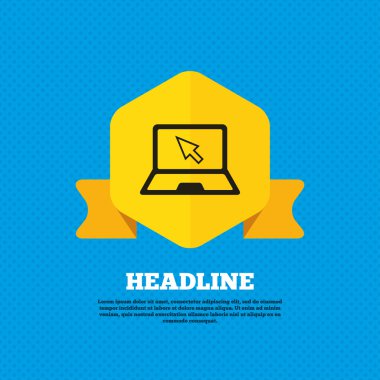 Laptop, defter ile imleç simgesi