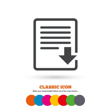 Download,  File, document icon.