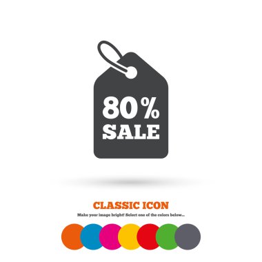 80 percent discount, sale icon