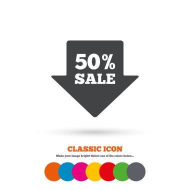 50 percent sale, shopping icon