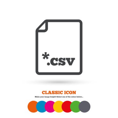 File document, Download CSV icon.