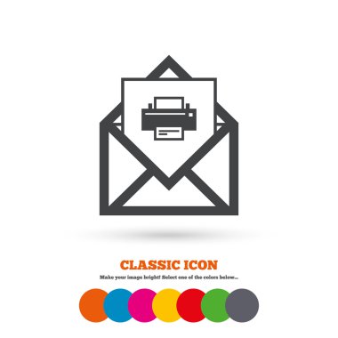 Mail print, envelope icon