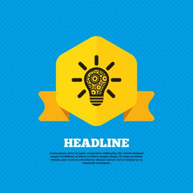 Idea, Bulb with gears icon