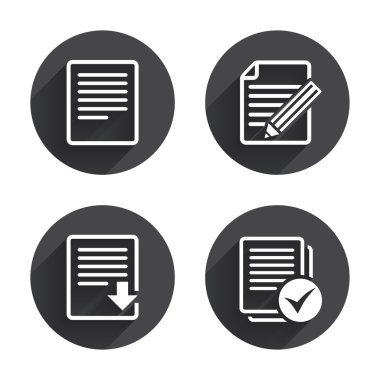 Document, download  file  icons