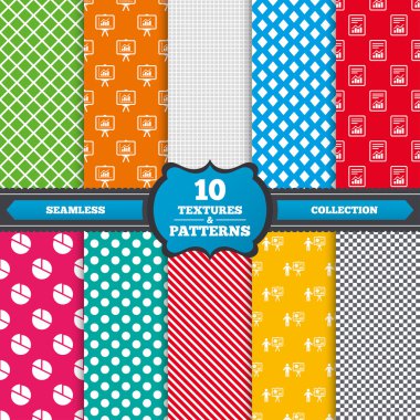Patterns with Diagram, graph, business icons