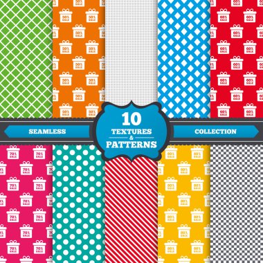 Patterns with Sale, shopping icons