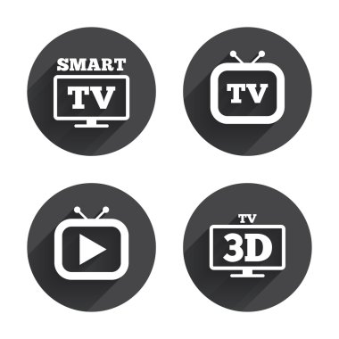 Akıllı, 3d Tv, televizyon Icons set