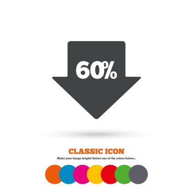 60 percent, sale, discount icon