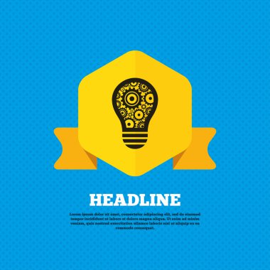 Idea, Bulb with gears icon