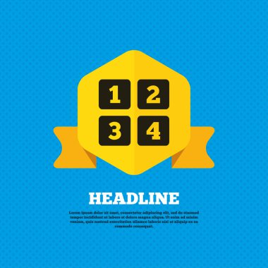 Cellphone keyboard, digits icons.