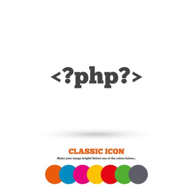 PHP sign icon. Programming language symbol. Classic flat icon. Colored circles. Vector clipart svg vector 
