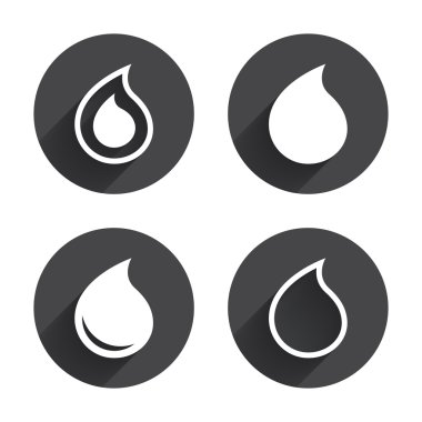 Water drop, tear, oil icons