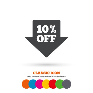 10 percent discount, sale, arrow icon