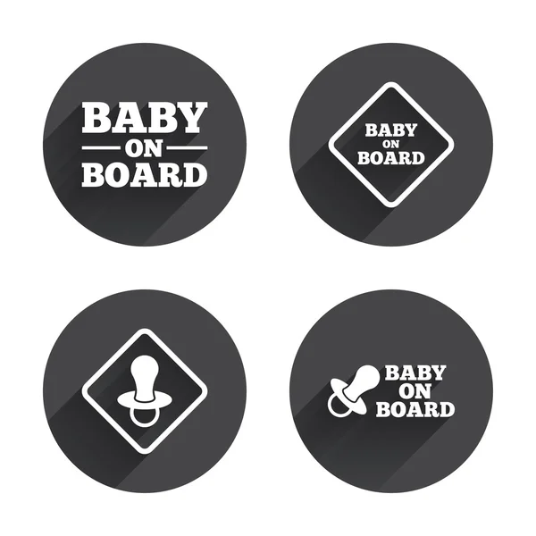 Baby on board, child icons. — 图库矢量图片