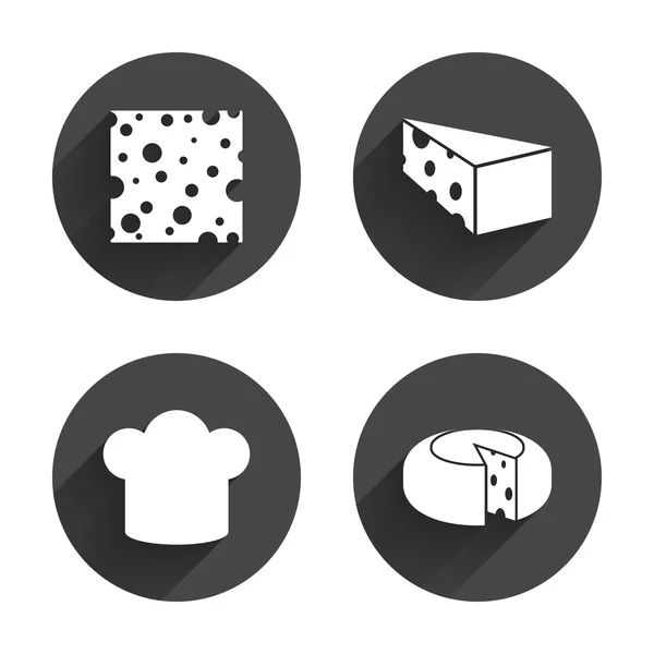Cheese, cook, food icons — Stok Vektör
