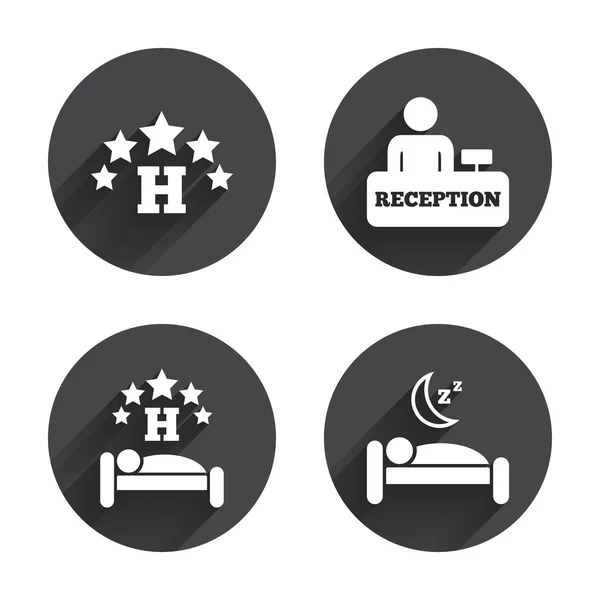 Hôtel cinq étoiles, icônes de voyage . — Image vectorielle