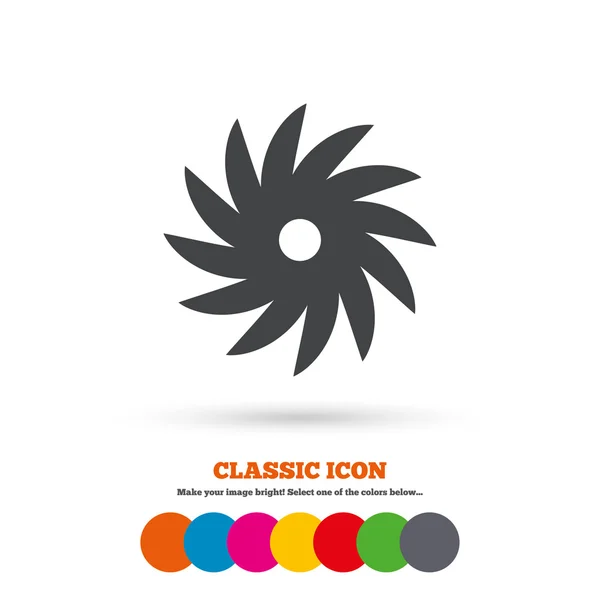 Saw, circular wheel, cutting icon — 图库矢量图片