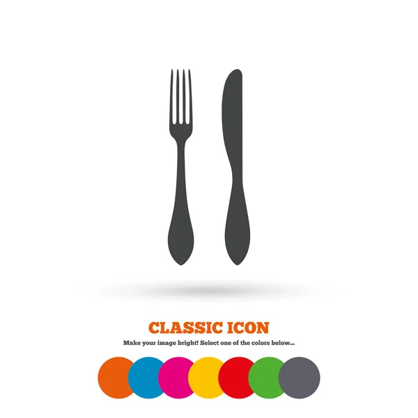 Eat sign, cutlery icon — Stock Vector