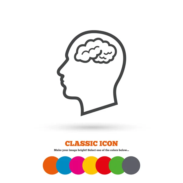 Head with brain icon. — Stock Vector