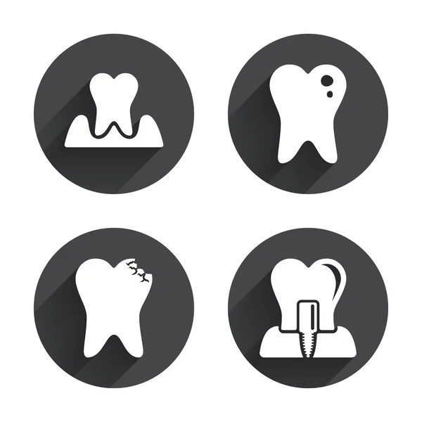 Tooth, health, dental care icons — 스톡 벡터