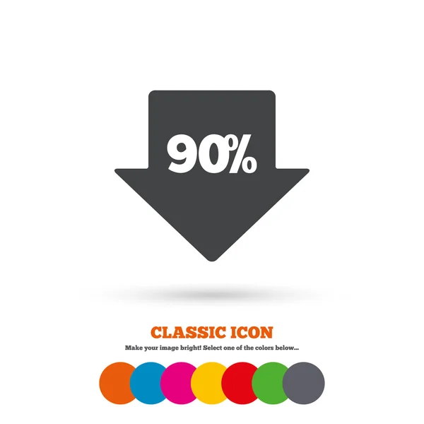 90 percent, discount, sale icon — 图库矢量图片