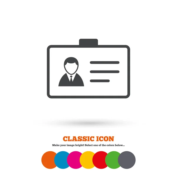 Documento de identidad, icono de identidad — Vector de stock