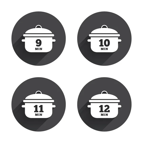 Cooking pan, boil icons — Stock Vector