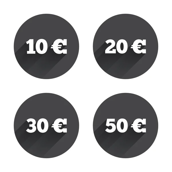 Denaro in icone Euro . — Vettoriale Stock