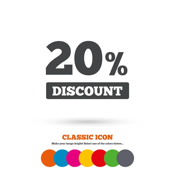 20 percent discount, sale icon — Stock Vector